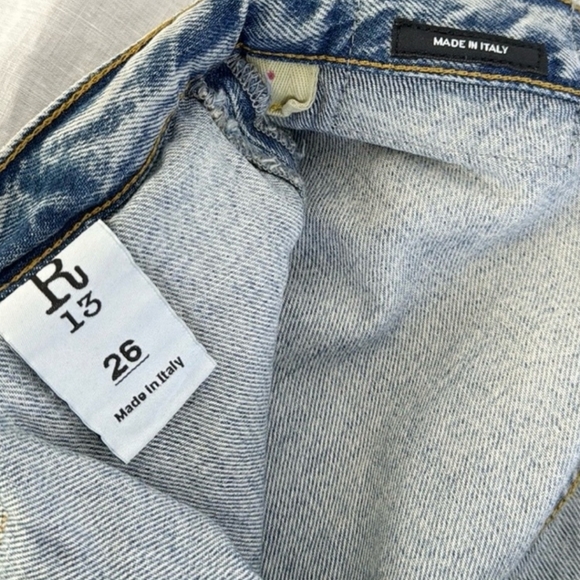 R13 Denim Double Classic ShreddedHem Skirted Jeans - Picture 13 of 16